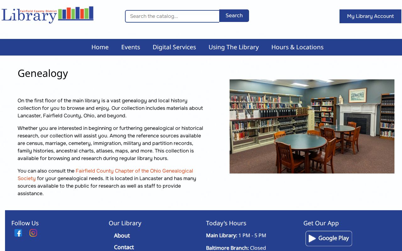 Violet Township city directory follow-up at the Fairfield County genealogy collection