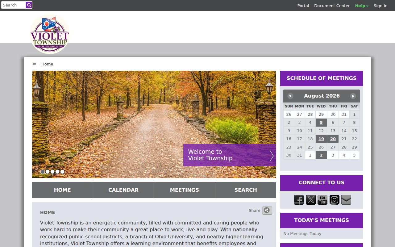 Violet Township residents directory CivicWeb public document portal