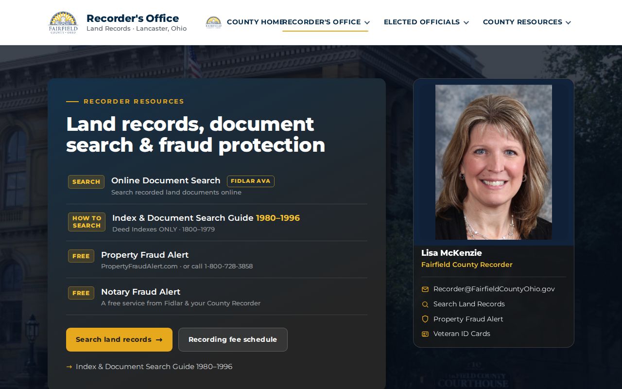 Violet Township previous residents deed-chain research at the Fairfield County Recorder
