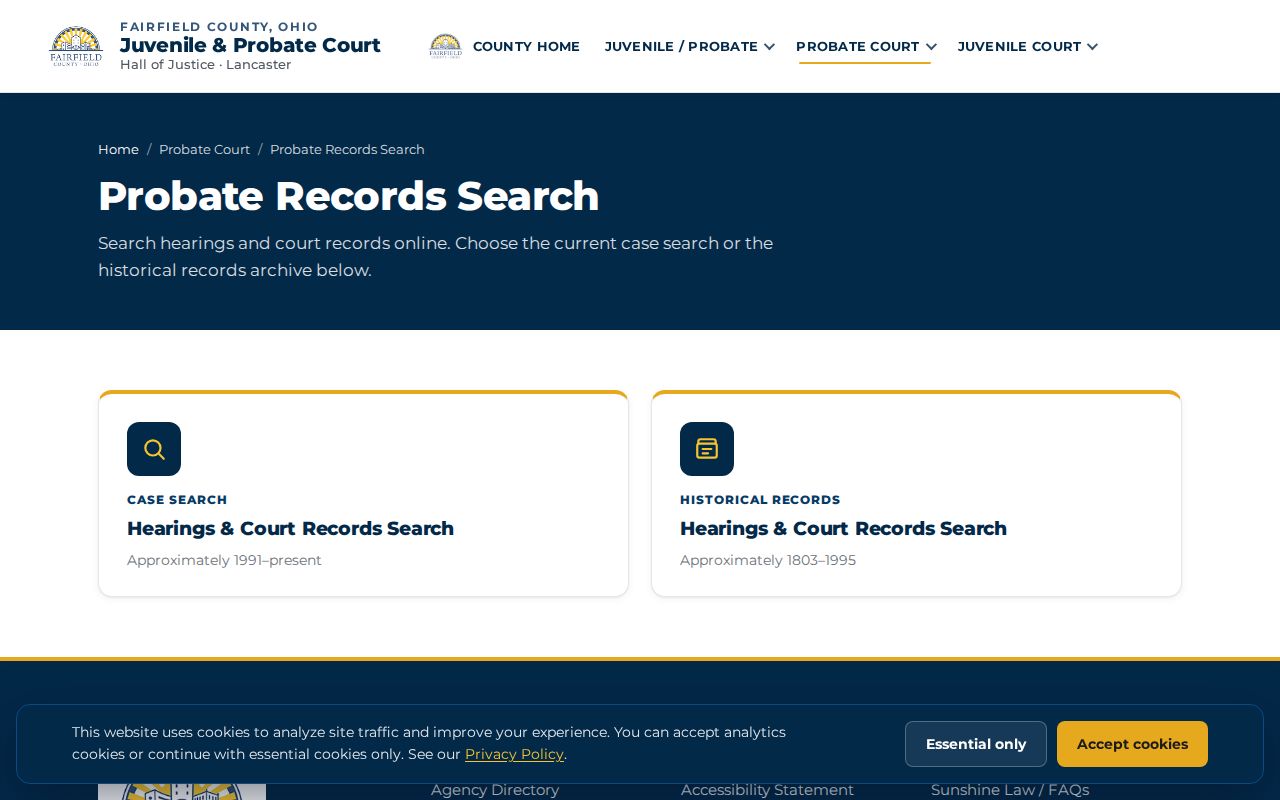 Violet Township resident lookup Probate Court records search route